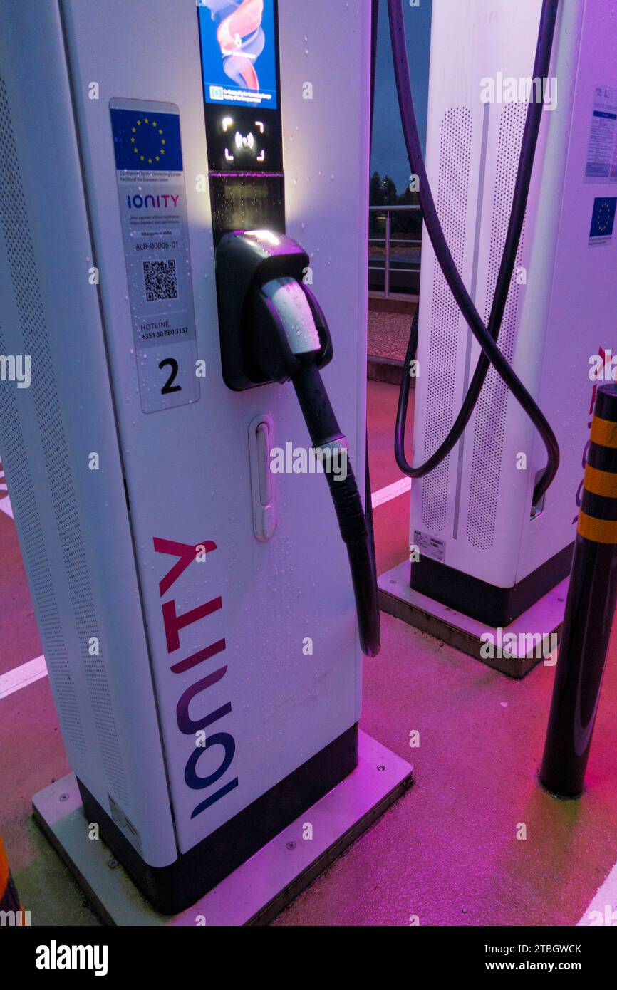 Ionity electric car charging stations Stock Photo