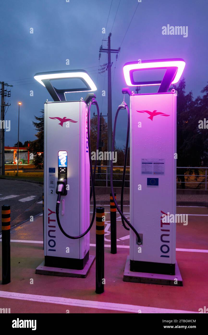 Ionity electric car charging stations Stock Photo