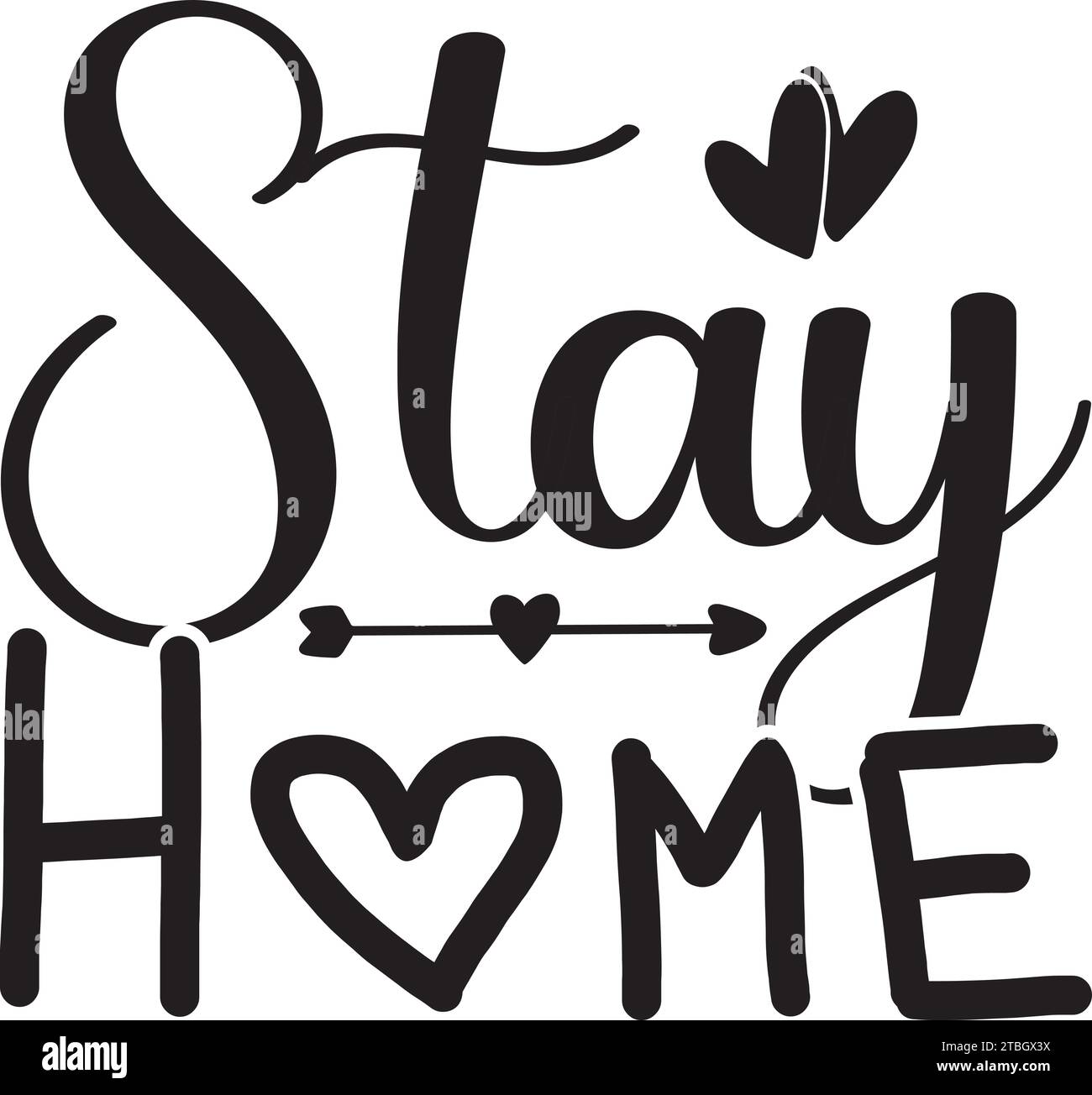 Stay Home ,SVG Design Stock Vector