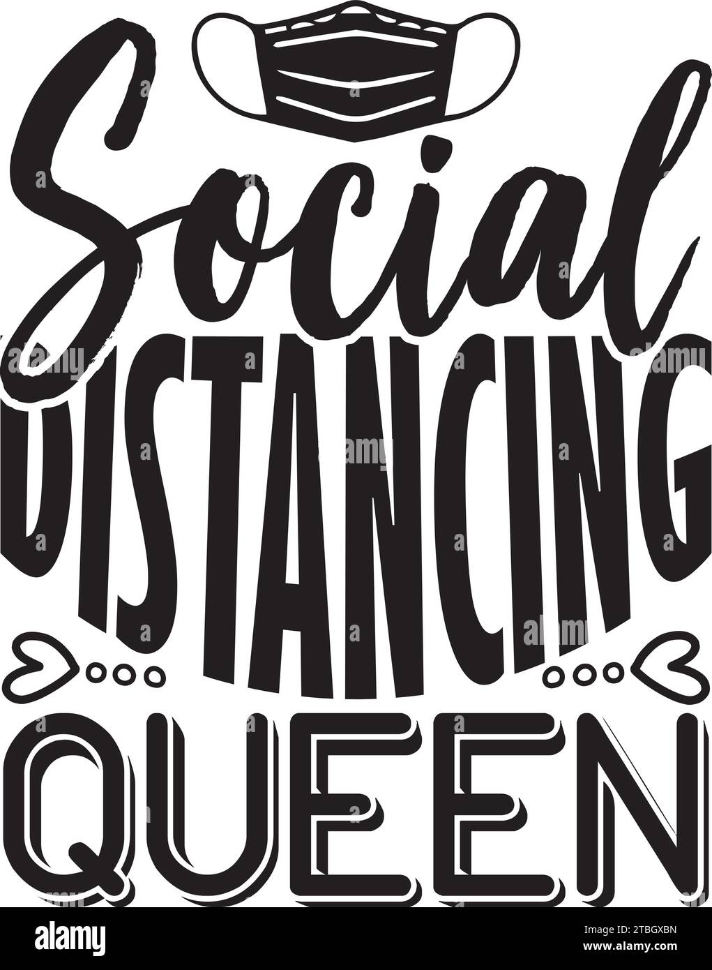 Social Distancing Queen SVG Stock Vector