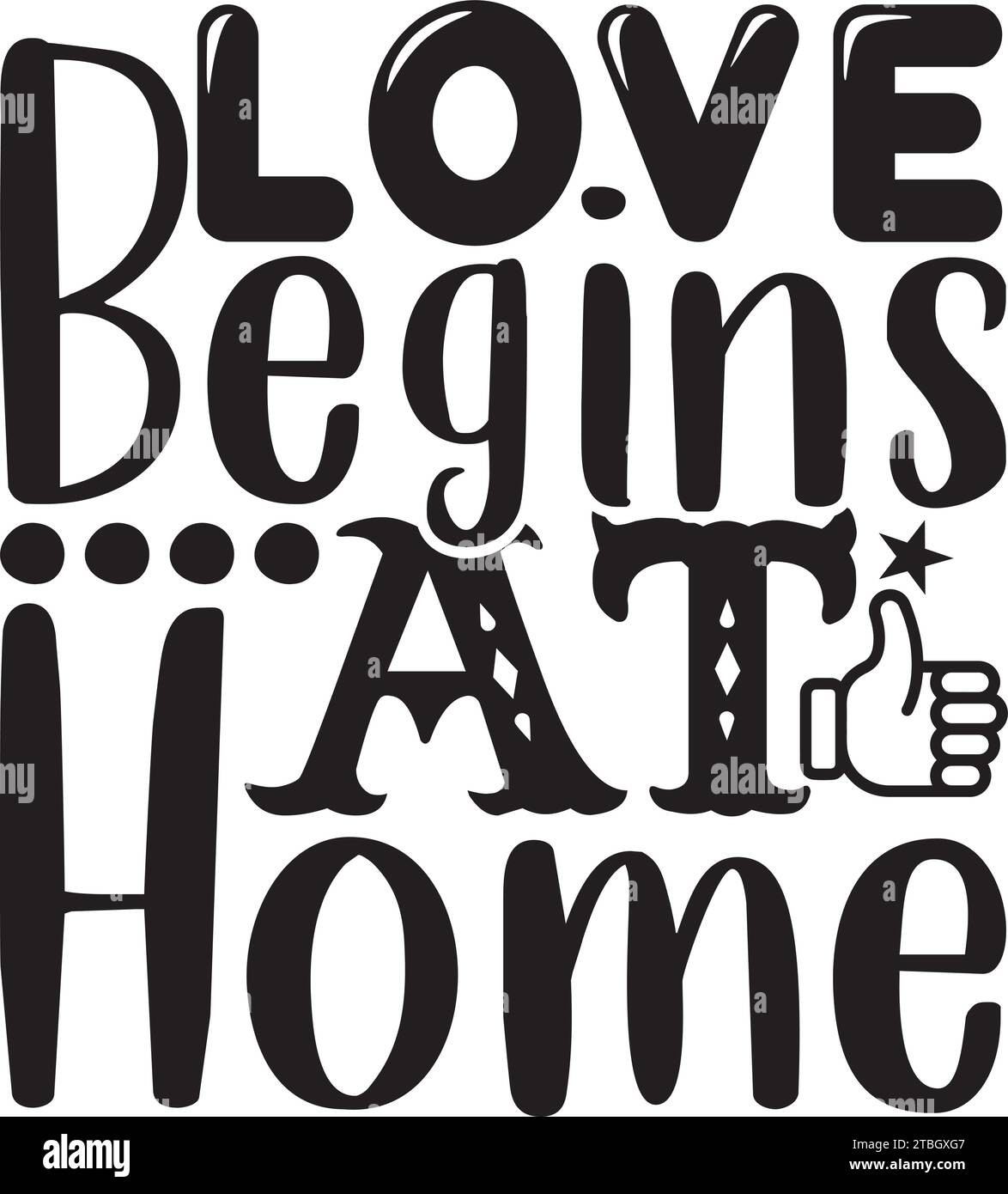 Love Begins at Home SVG Stock Vector