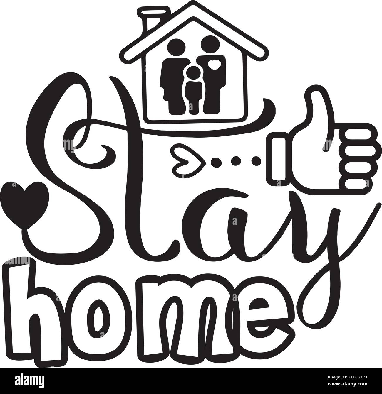 Stay Home SVG Stock Vector