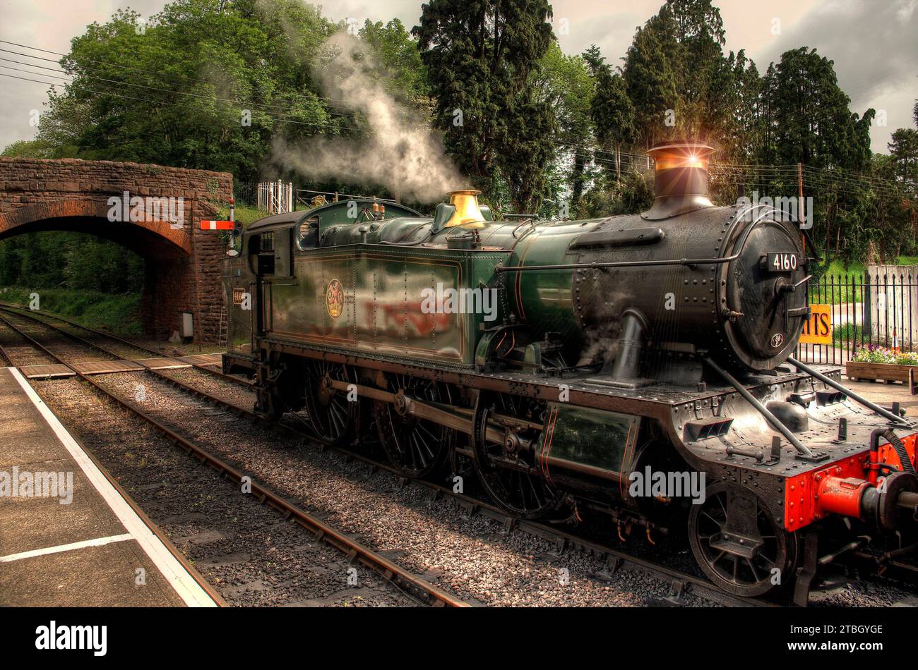 4160 Steam Train at Lydeard Station Stock Photo Alamy