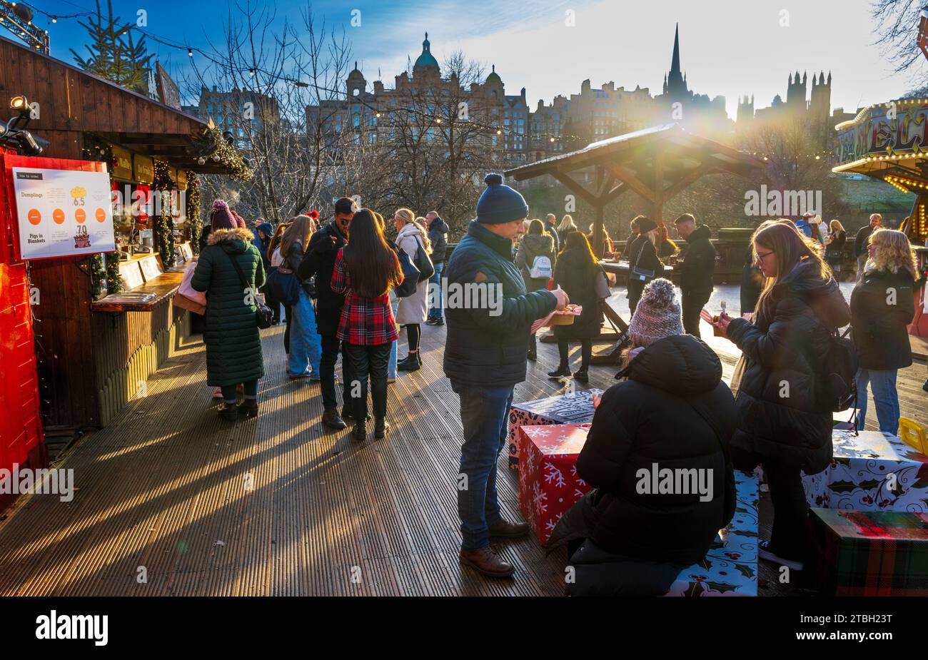 People enjoying fast food at Edinburgh