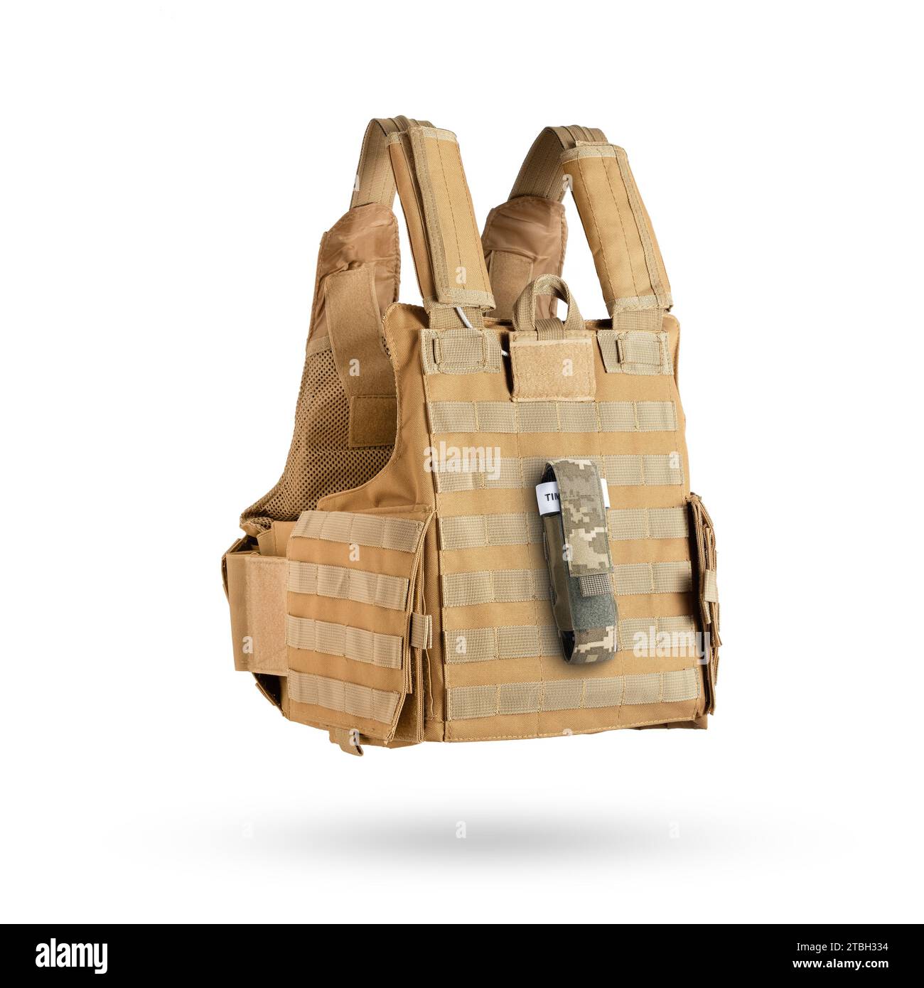 Bulletproof vest with military pouch in pixel camouflage with