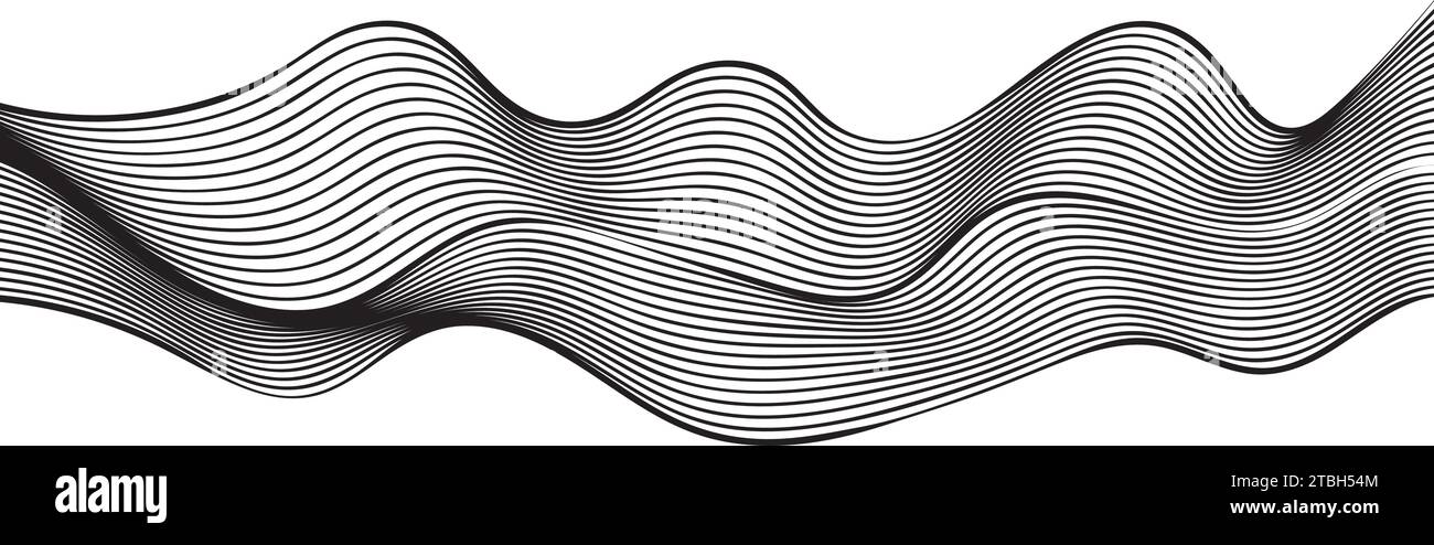 black and white wavy stripes background. Vector illustration Stock ...
