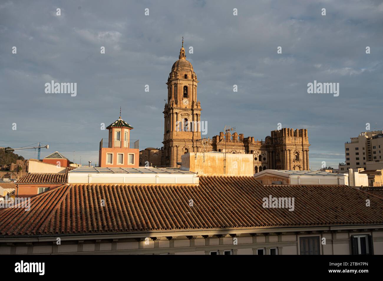 Malaga Cathedral: A Masterpiece of Spanish Architecture - Immerse in the Gothic beauty and historical significance of Malaga's iconic cathedral. Stock Photo