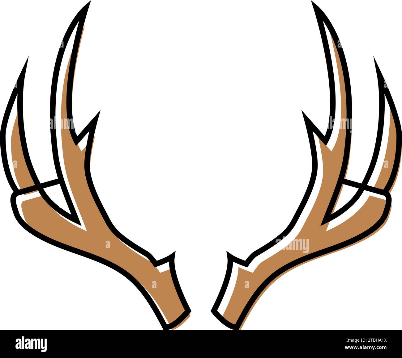 reindeer horn animal color icon vector illustration Stock Vector Image ...