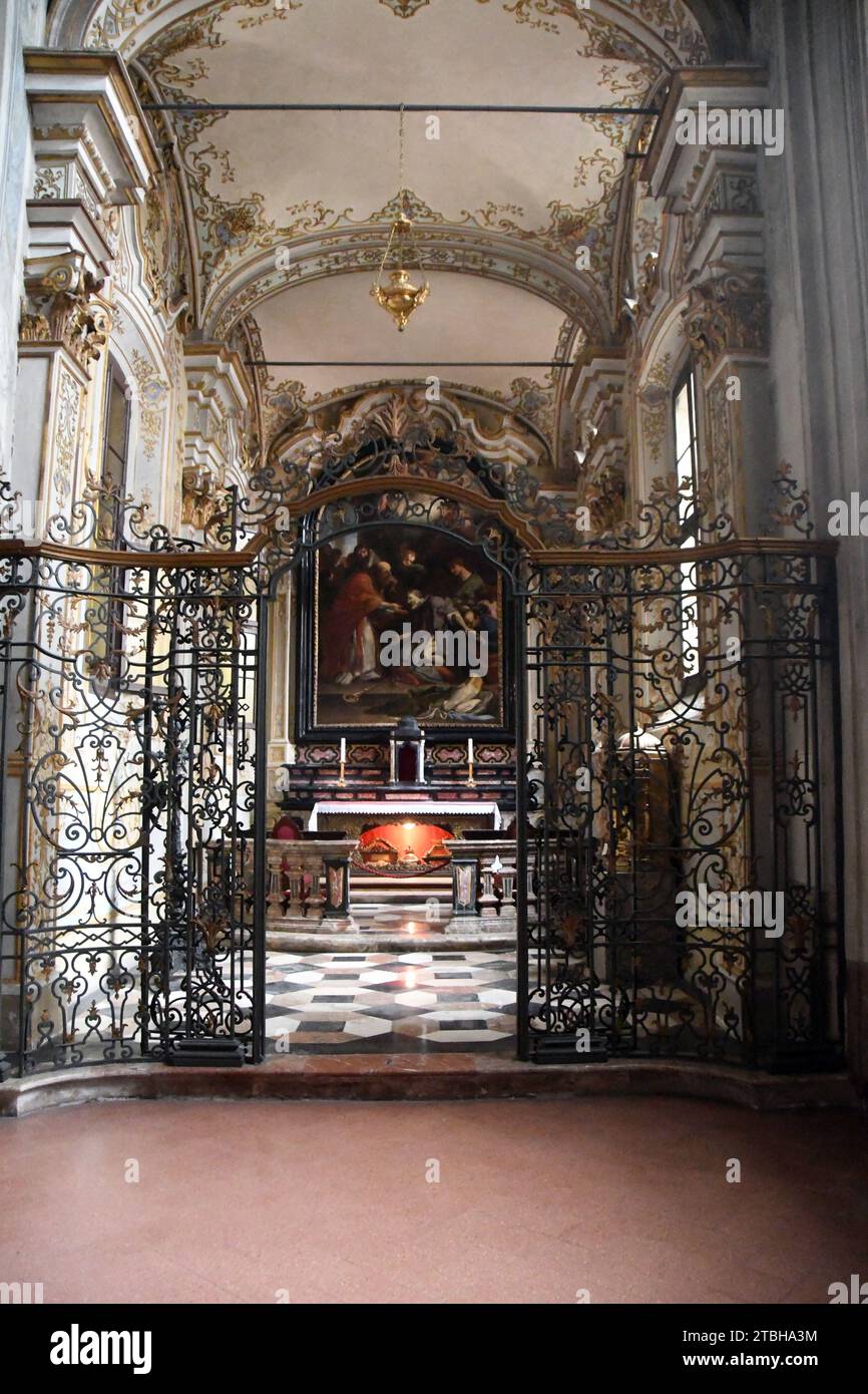 Milano Italy - Basilica Sant'Ambrogio, inside chapel of the XVIII century Stock Photo