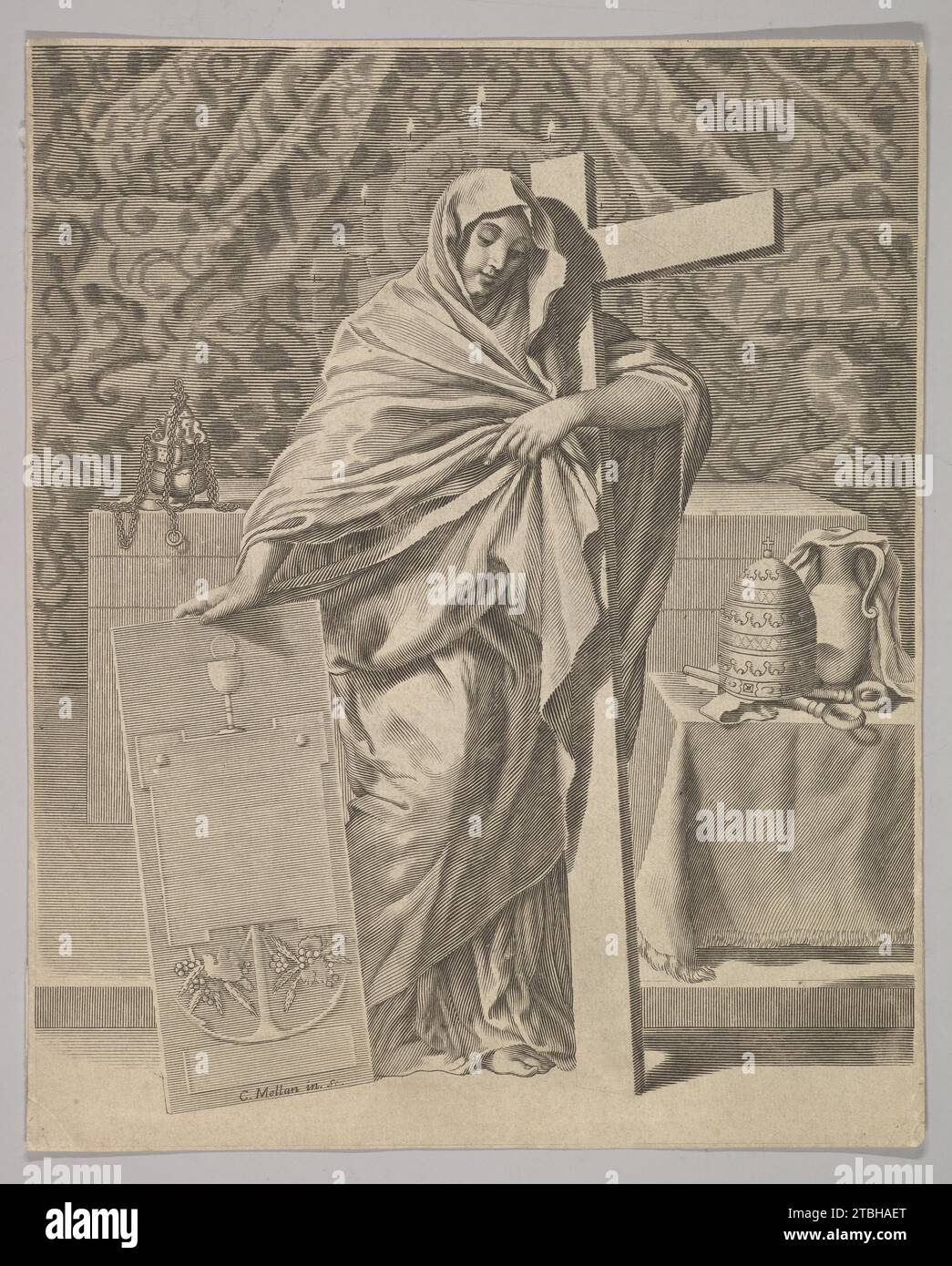 Personification of Faith 1924 by Claude Mellan Stock Photo