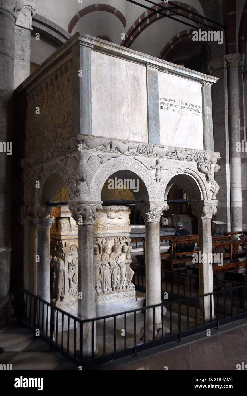 Milano Italy - Basilica Sant'Ambrogio, inside , ambo Stock Photo