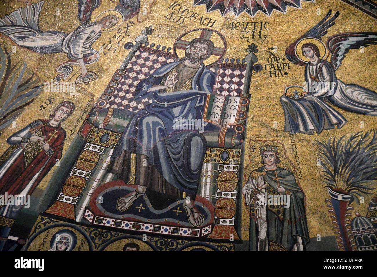 Milano Italy - Basilica Sant'Ambrogio, inside, the apse mosaic Stock Photo