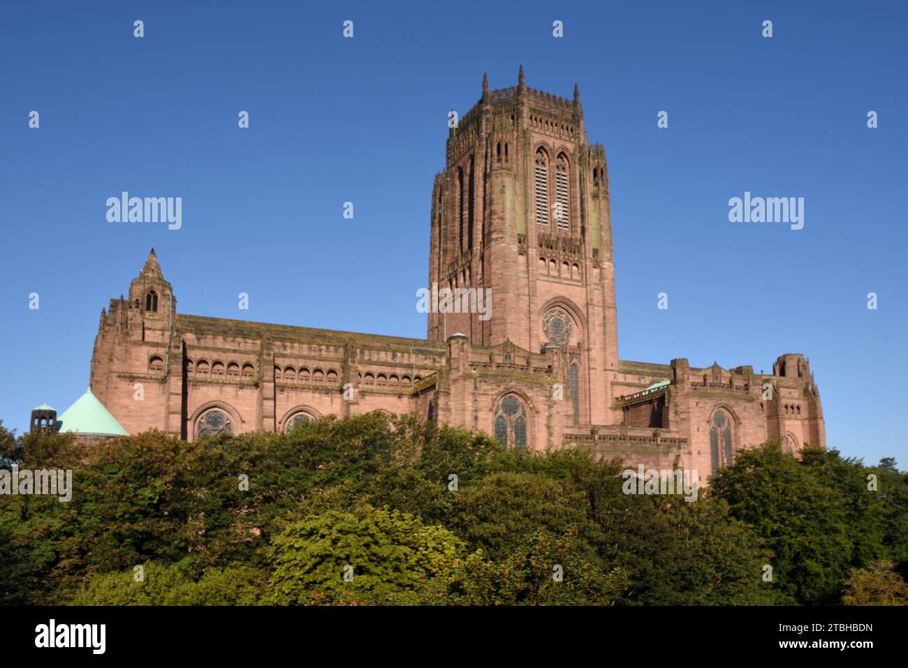 East Facade of Liverpool Anglican Cathedral (1904-1978), designed by Giles Gilbert Scott, on St. James Mount, Liverpool  England UK Stock Photo