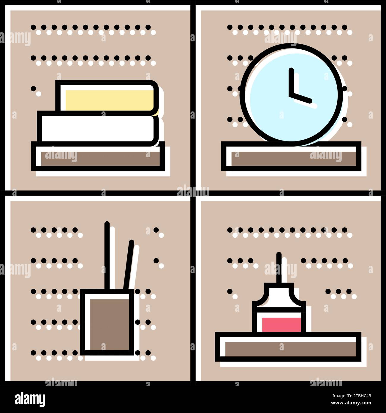 pegboard kid bedroom color icon vector illustration Stock Vector Image ...