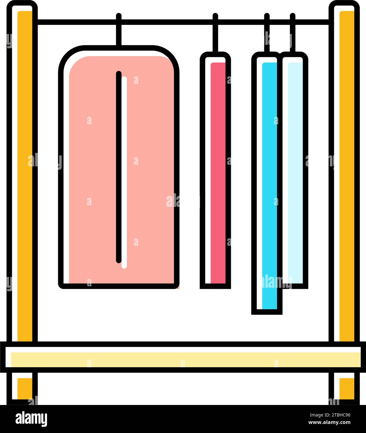 garment rack kid bedroom color icon vector illustration Stock Vector ...