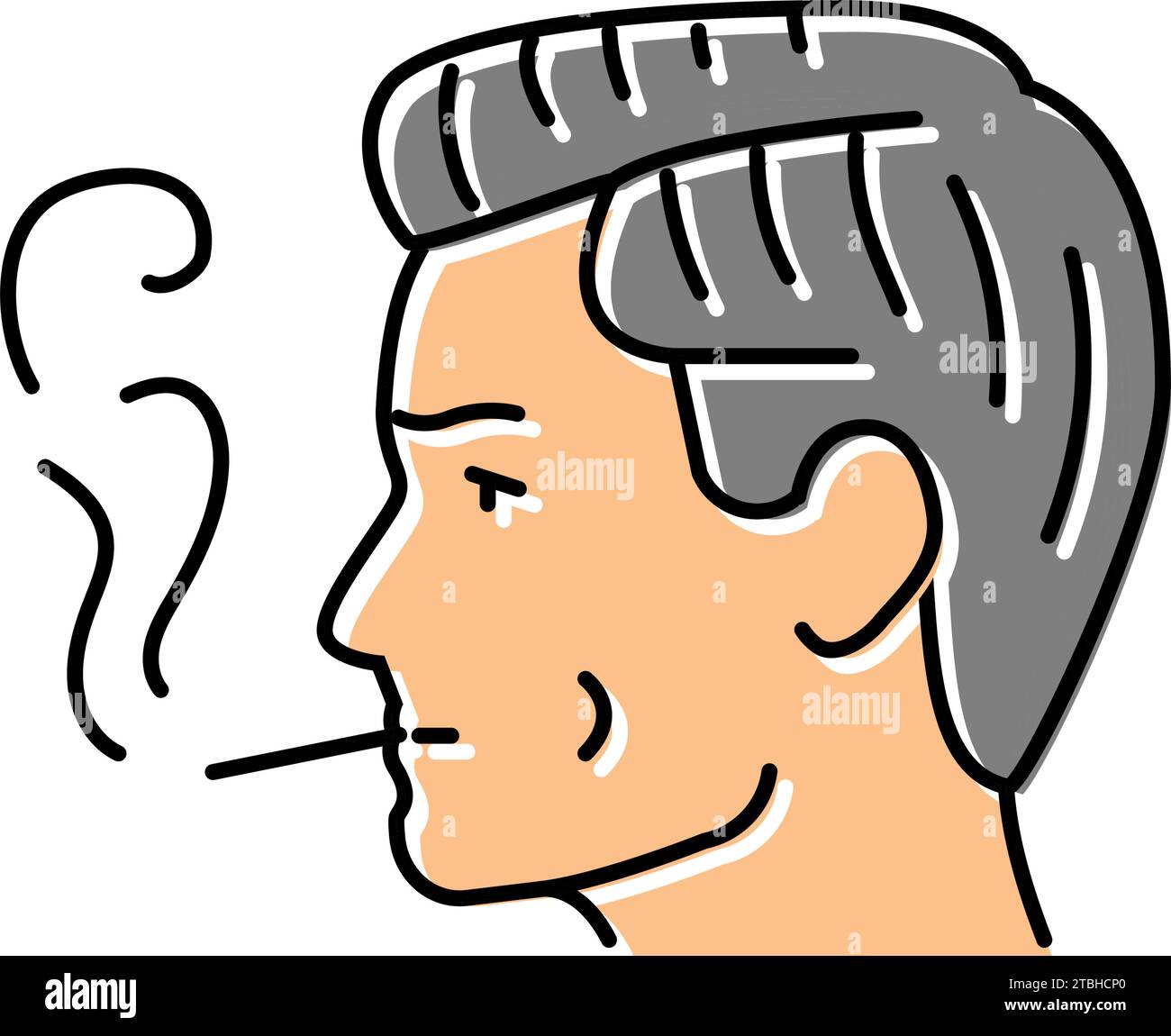 male smoking cigarette color icon vector illustration Stock Vector ...