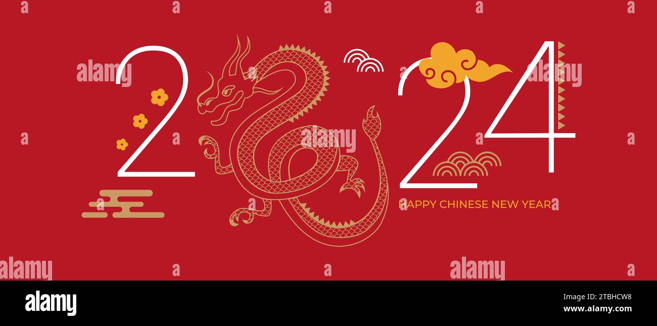Lunar new year , Chinese New Year 2024 , Year of the Dragon Stock
