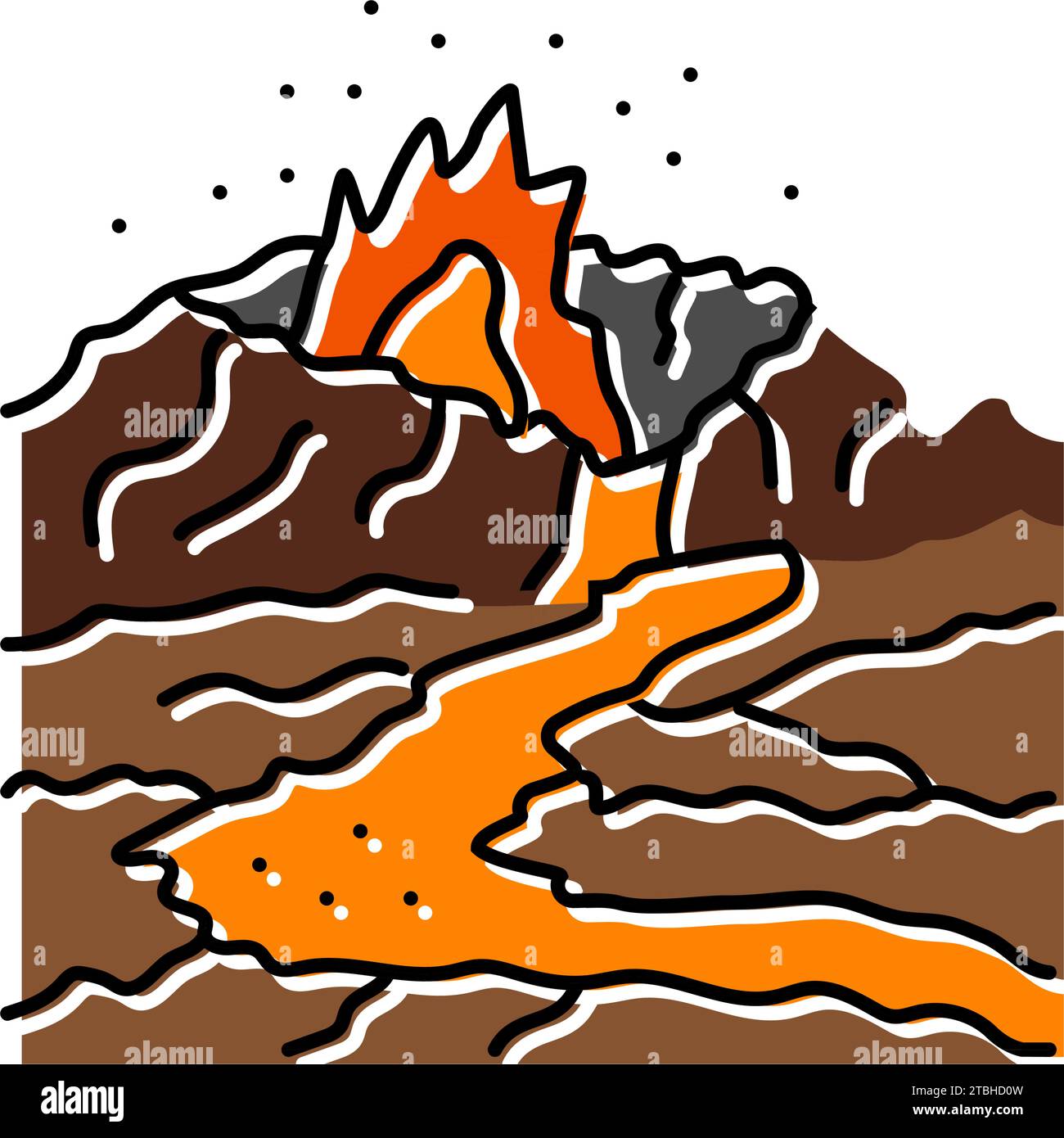 disaster volcano eruption color icon vector illustration Stock Vector ...
