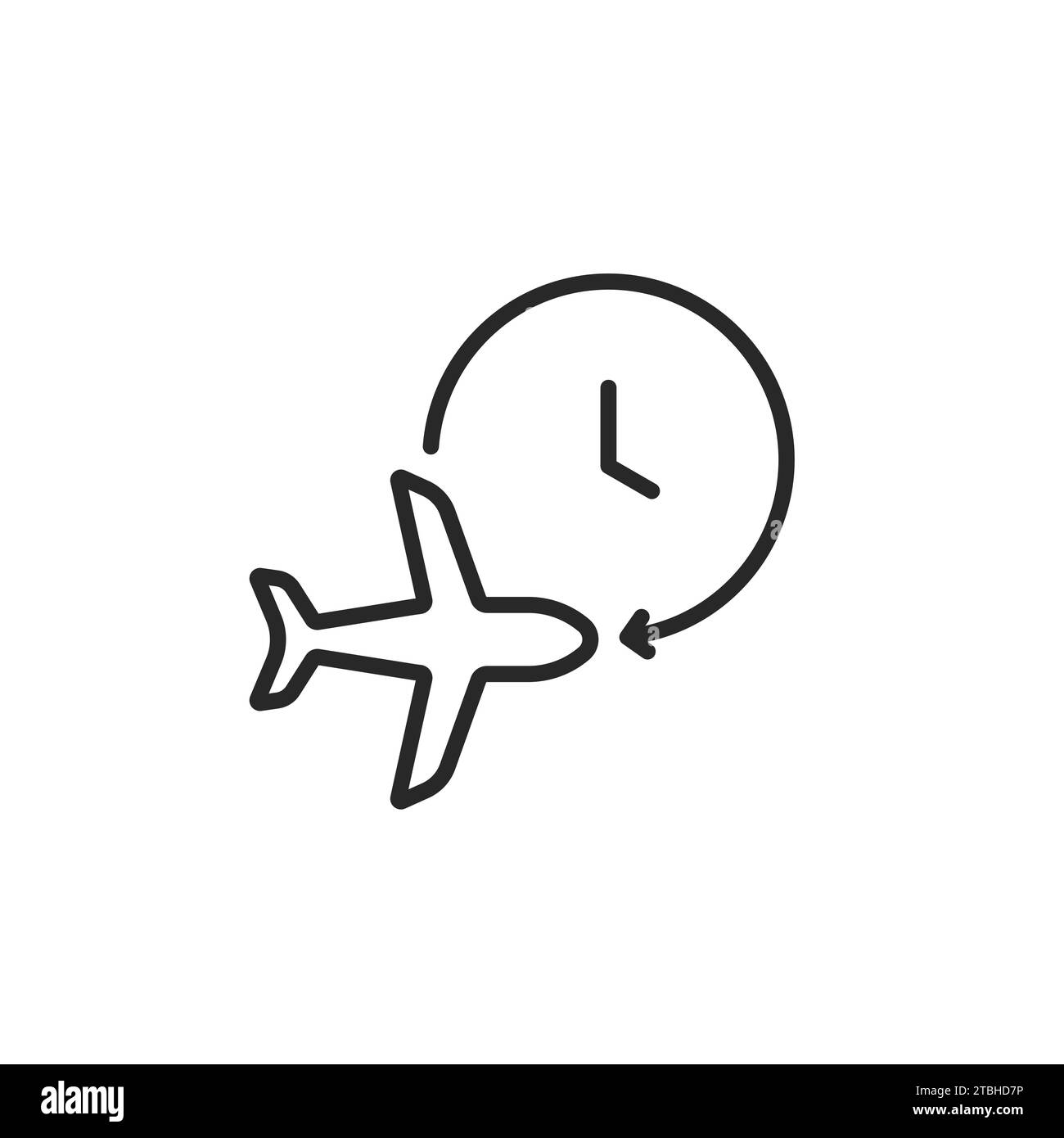 outline timer and air plane icon Stock Vector