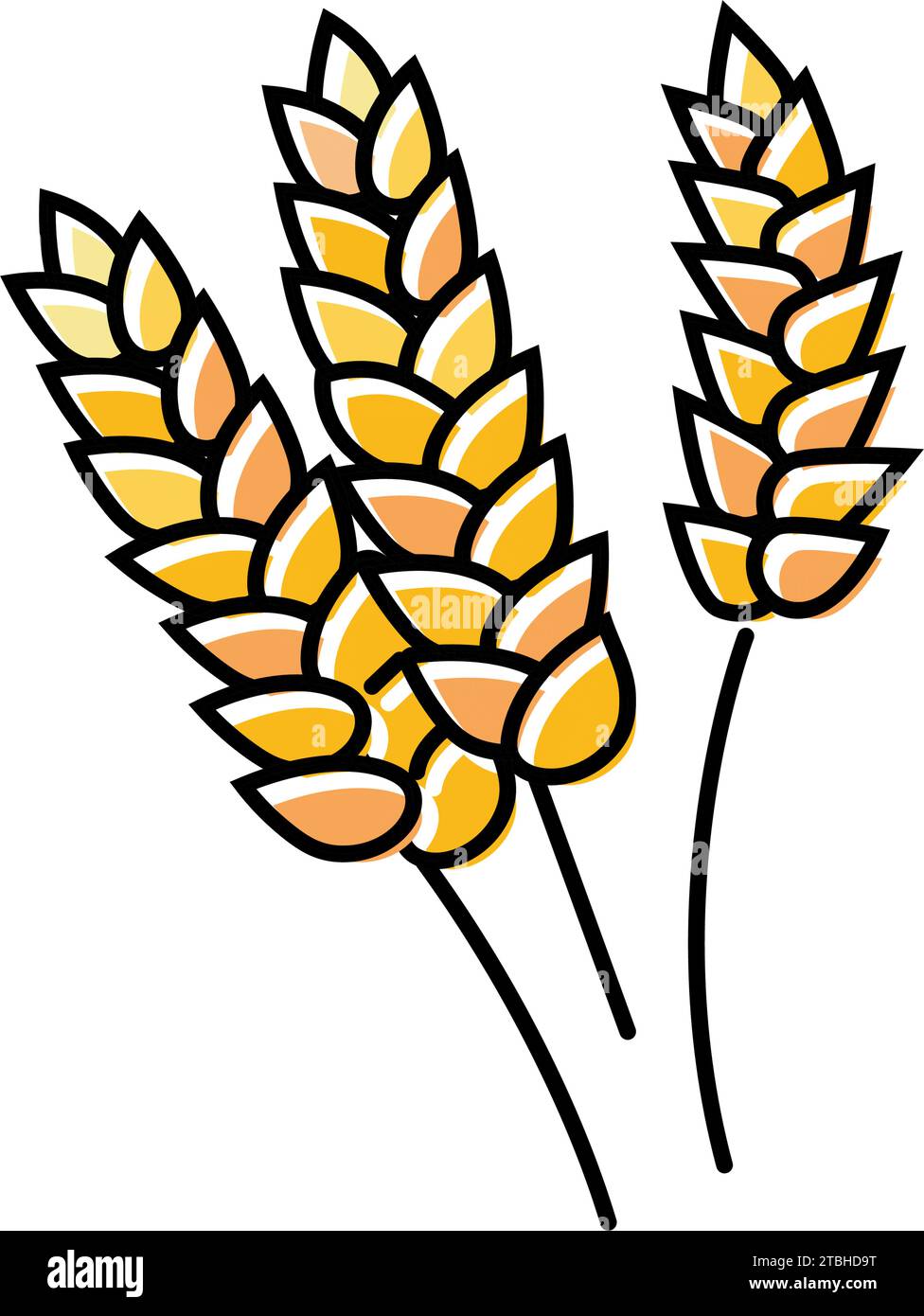 ears of wheat harvest color icon vector illustration Stock Vector Image ...