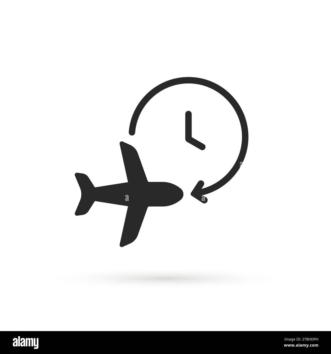 black air plane with timer icon Stock Vector
