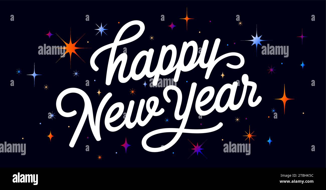 Lettering. Happy New Year. Lettering text, calligraphy handwriting for ...