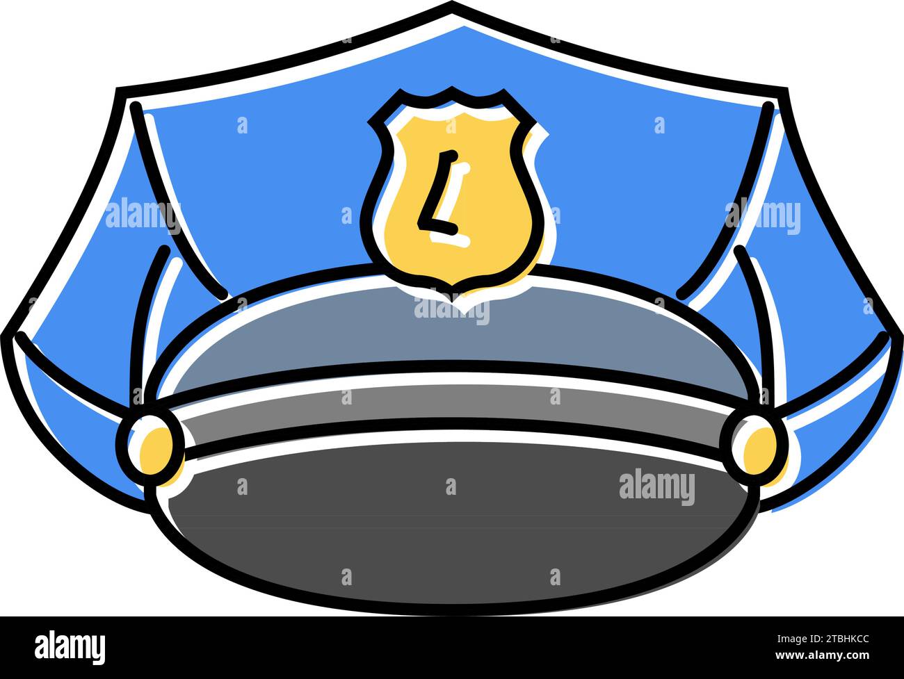 police hat crime color icon vector illustration Stock Vector Image