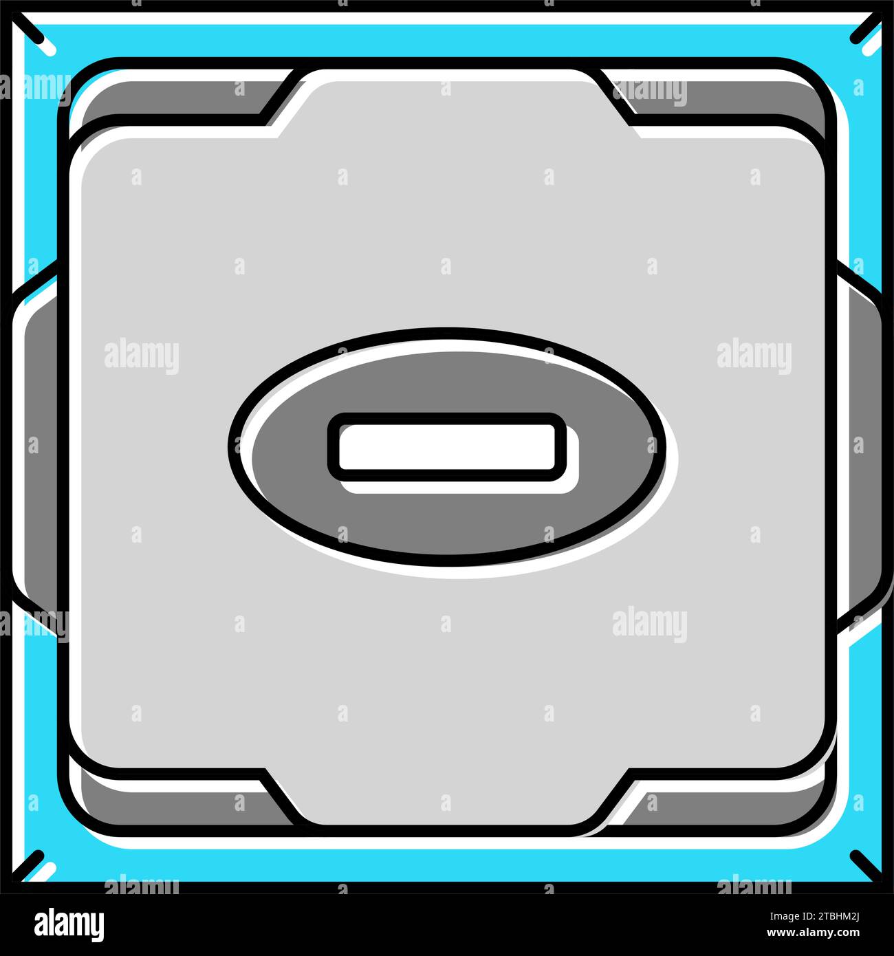 processor chip gaming pc color icon vector illustration Stock Vector