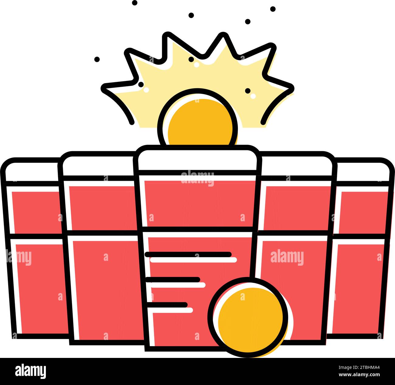 beer pong board table color icon vector illustration Stock Vector