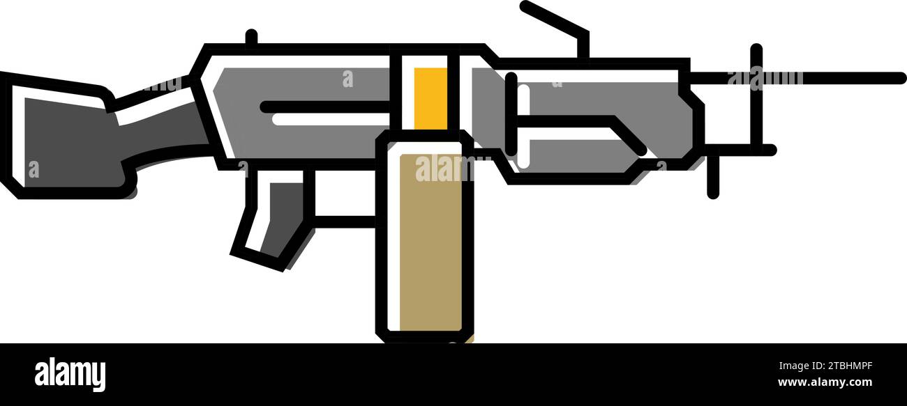 machine gun weapon military color icon vector illustration Stock Vector ...