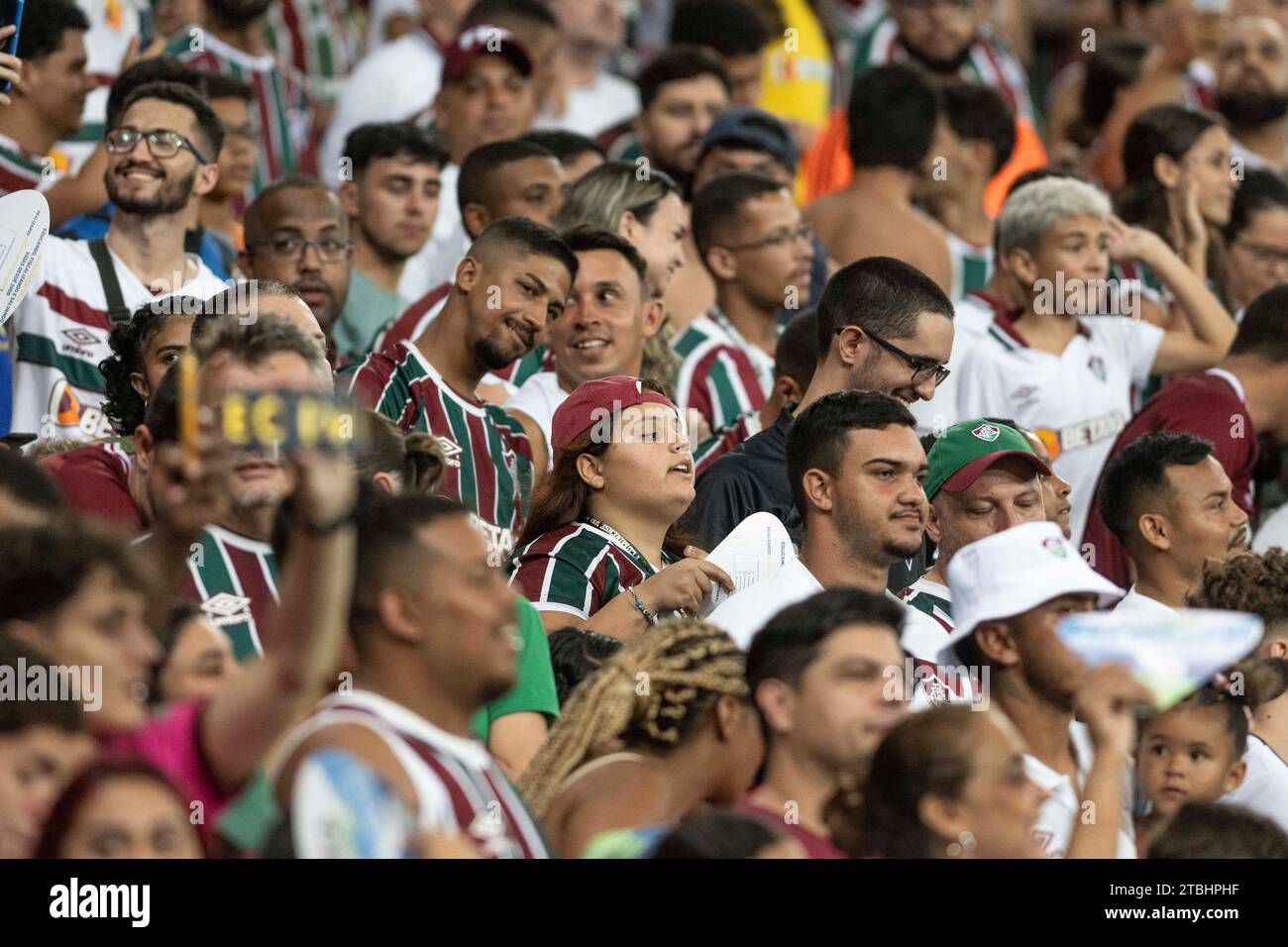 Rio, Brazil - December, 06 2023, Fans in match between Fluminense vs Gremio by Brazilian championship of 38th round, in Maracana Stadium Stock Photo