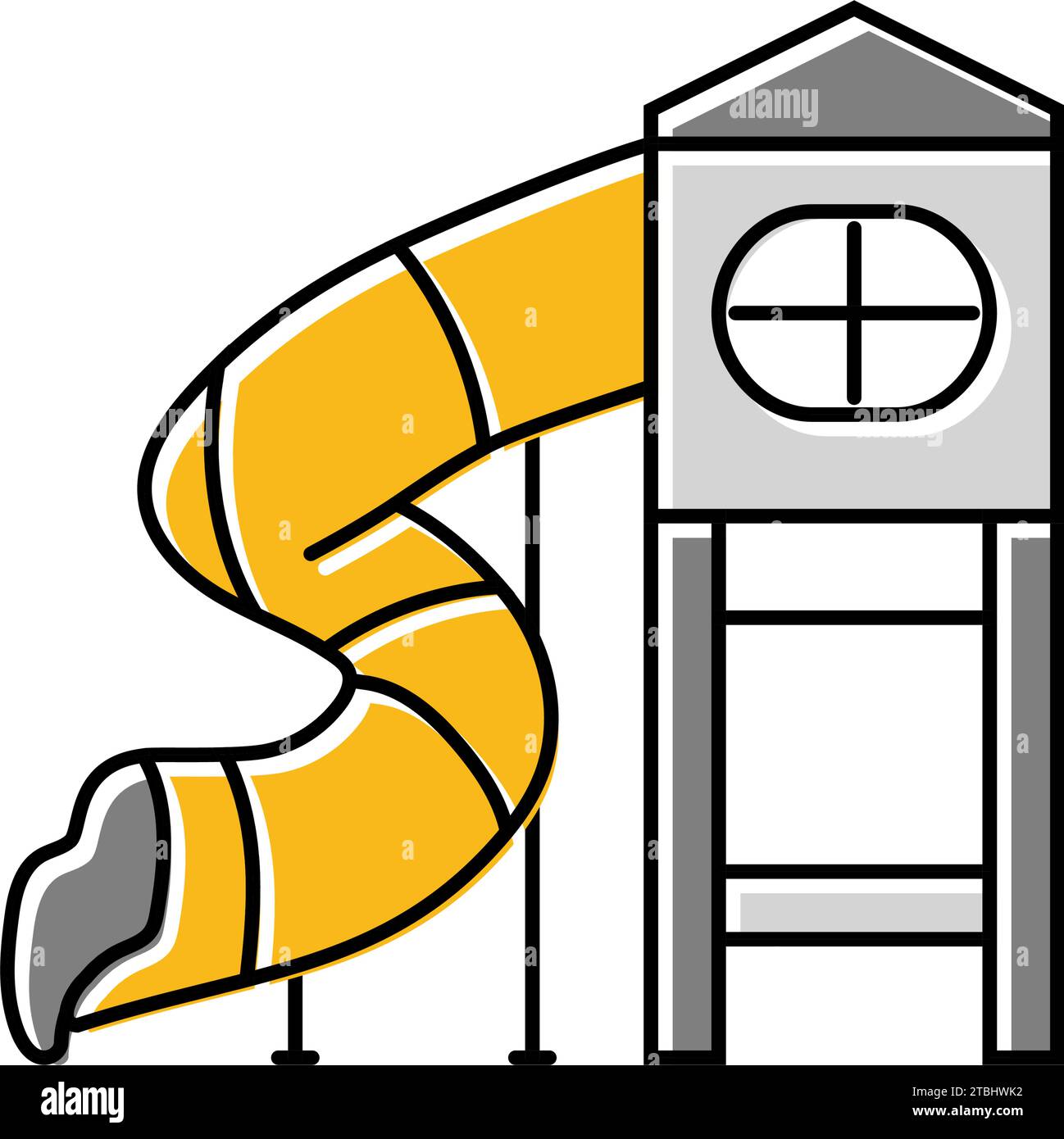 tube slide park outdoor kid play color icon vector illustration Stock ...
