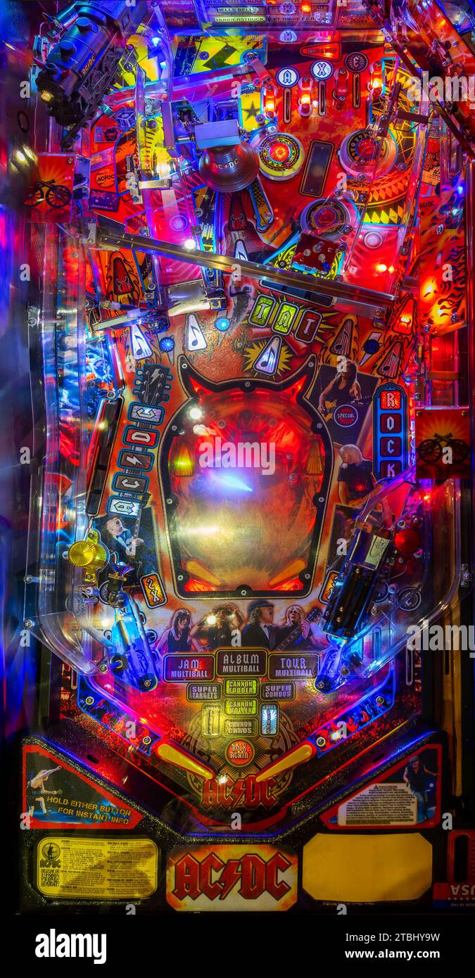 AC/DC vintage pinball machine Stock Photo