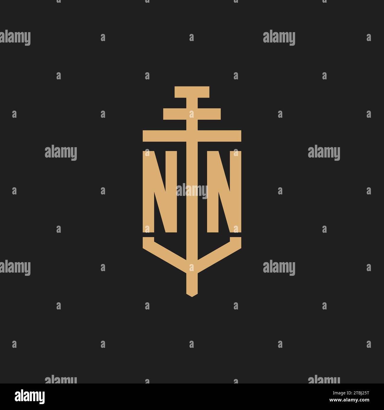 NN initial logo monogram with pillar icon design vector, law firm logo ...