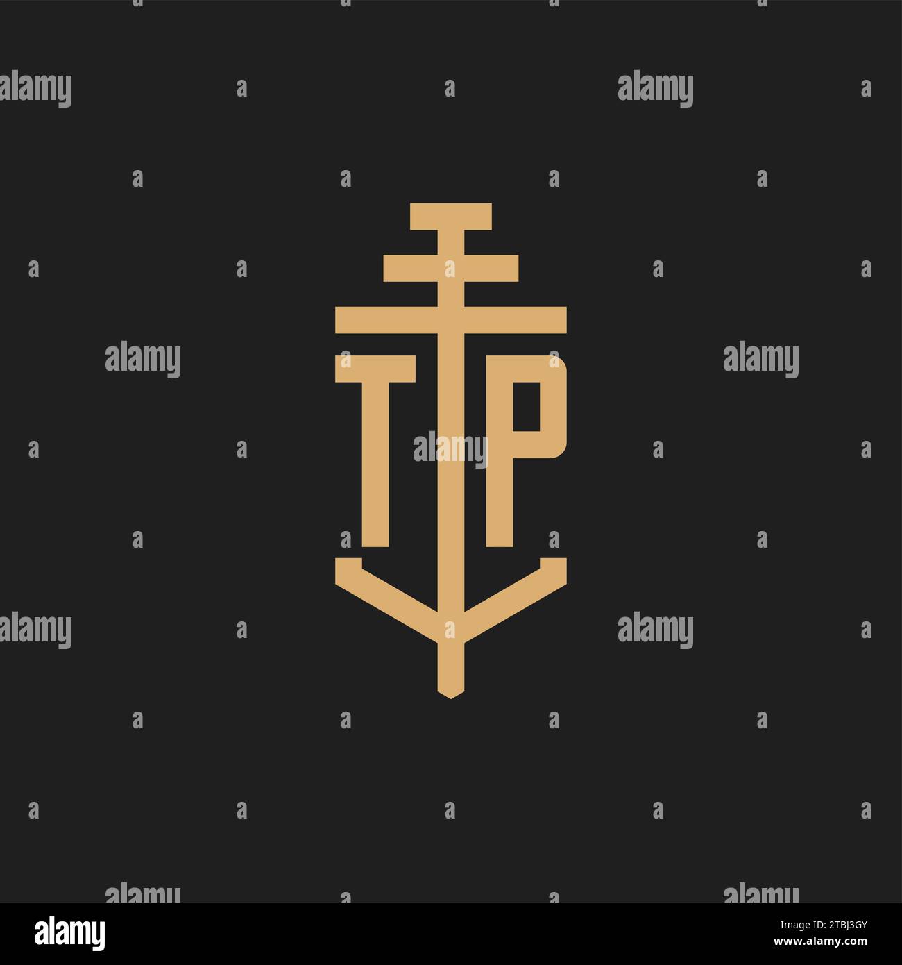 TP initial logo monogram with pillar icon design vector, law firm logo ...