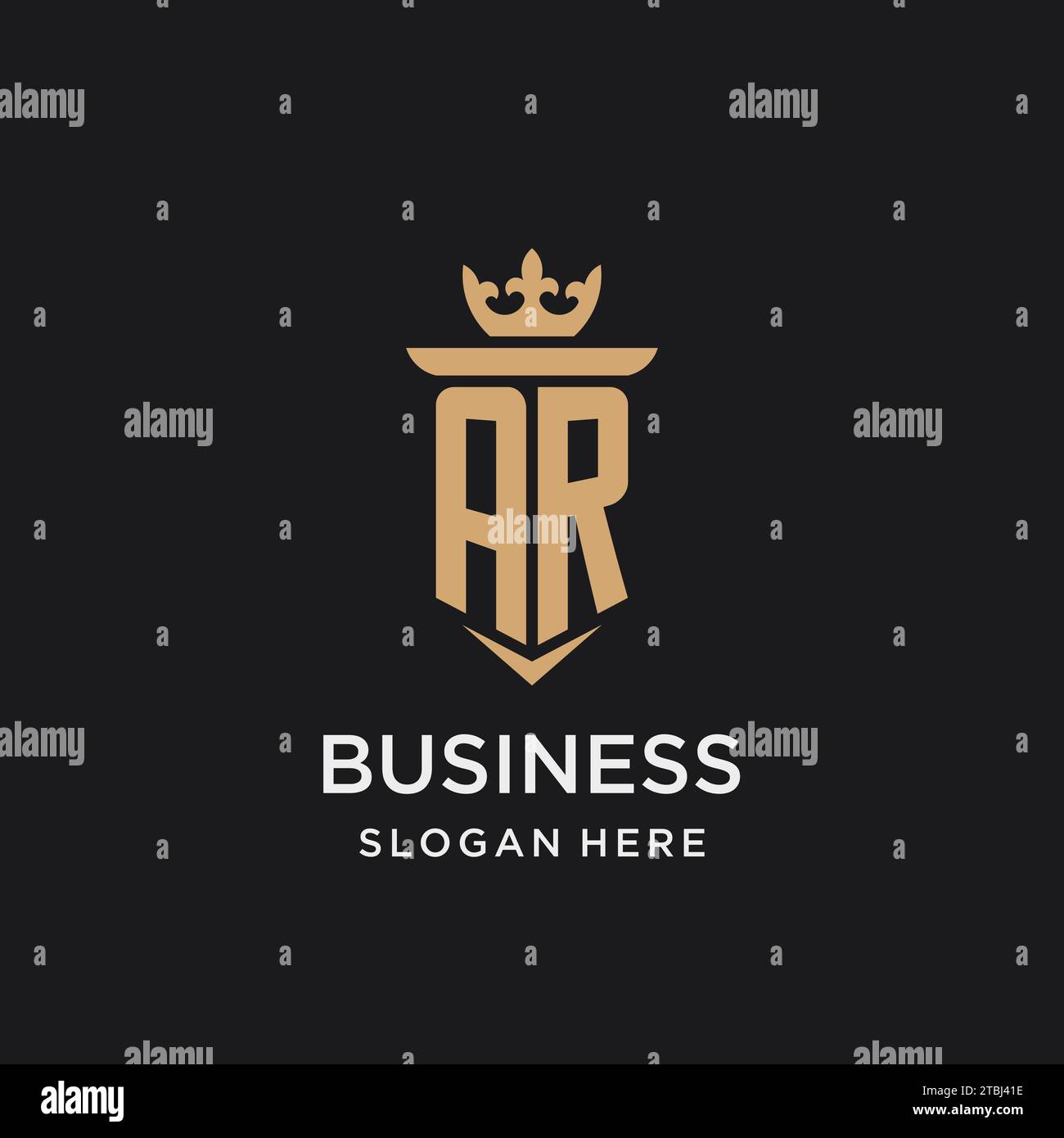 AR monogram with medieval style, luxury and elegant initial logo design ideas Stock Vector