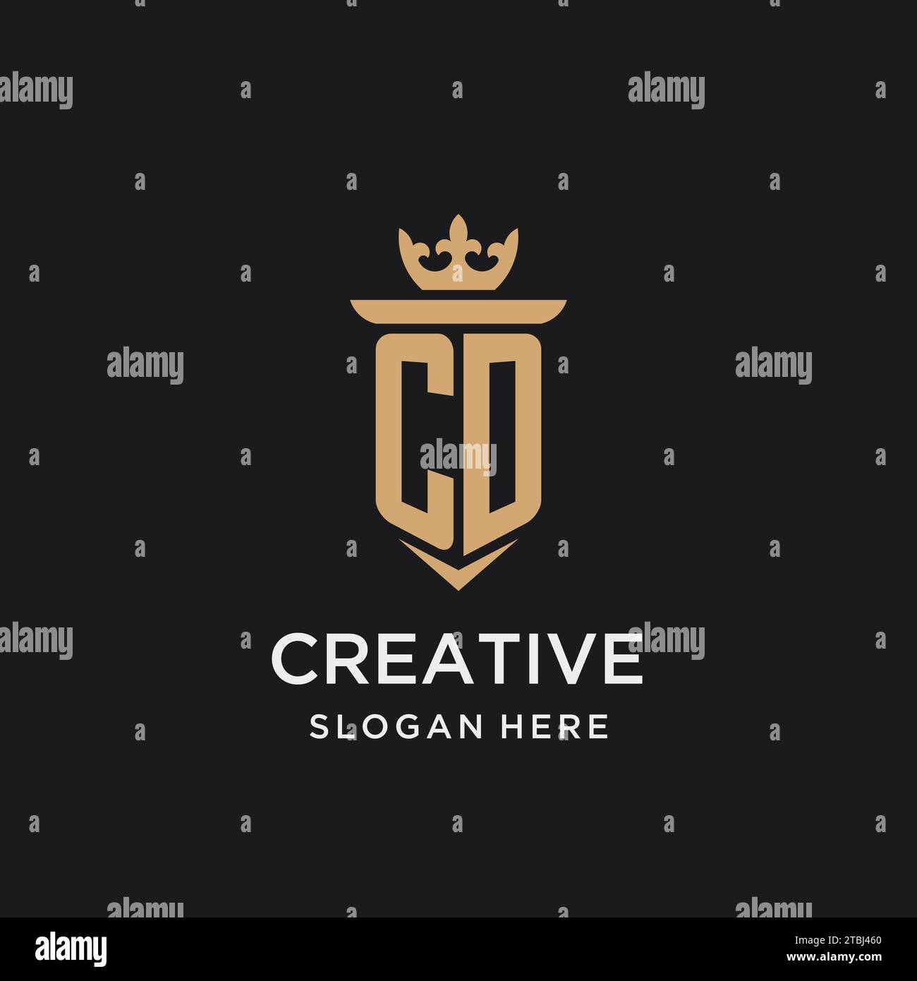 CD monogram with medieval style, luxury and elegant initial logo design ideas Stock Vector