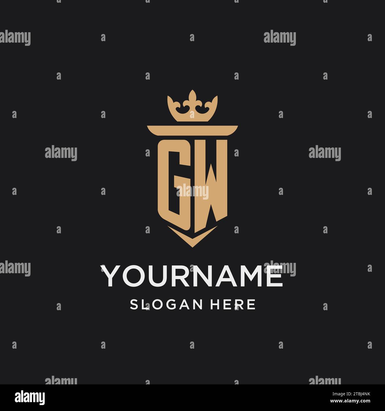 GW monogram with medieval style, luxury and elegant initial logo design ...