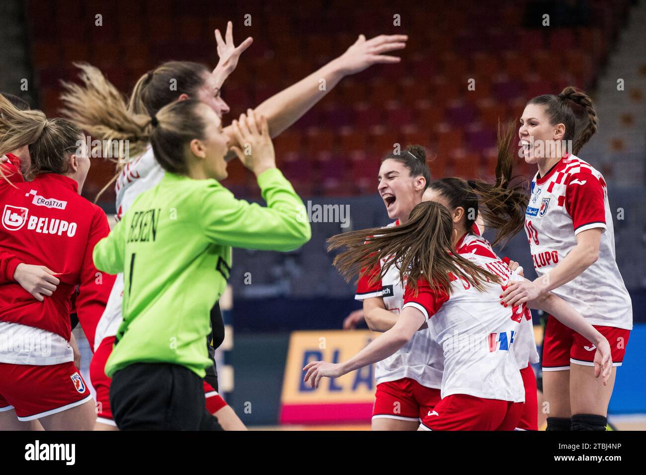 Dejana Milosavljevic of, Croatia. , . celebrates with team mates after