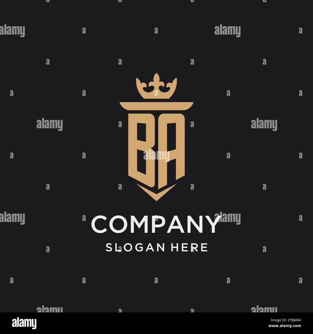 BA monogram with medieval style, luxury and elegant initial logo design ideas Stock Vector