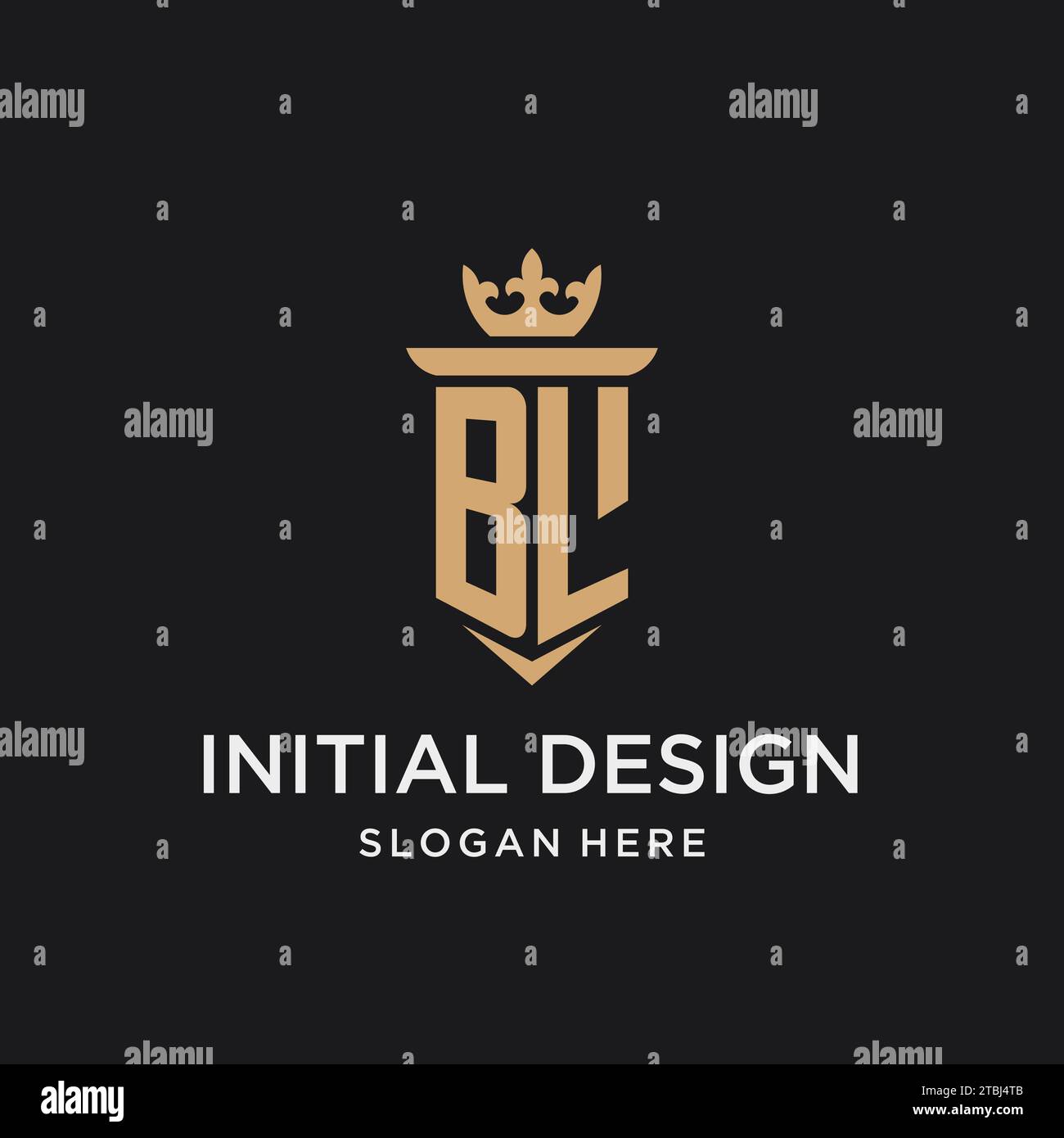 Bl Initals BL monogram with medieval style, luxury and elegant initial logo design ...