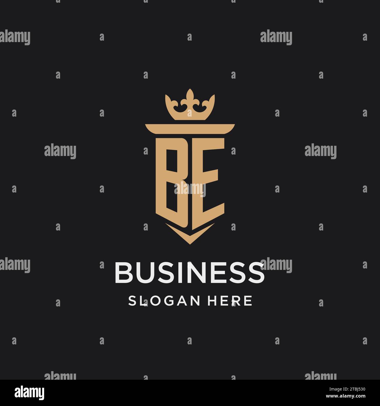 BE monogram with medieval style, luxury and elegant initial logo design ideas Stock Vector