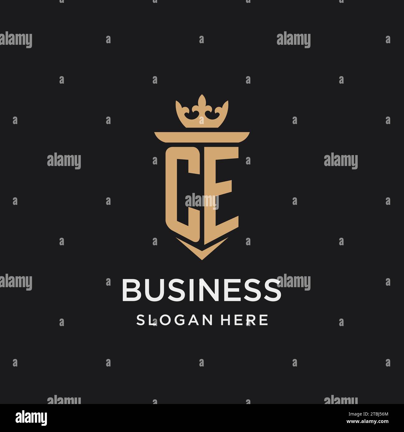 CE monogram with medieval style, luxury and elegant initial logo design ideas Stock Vector