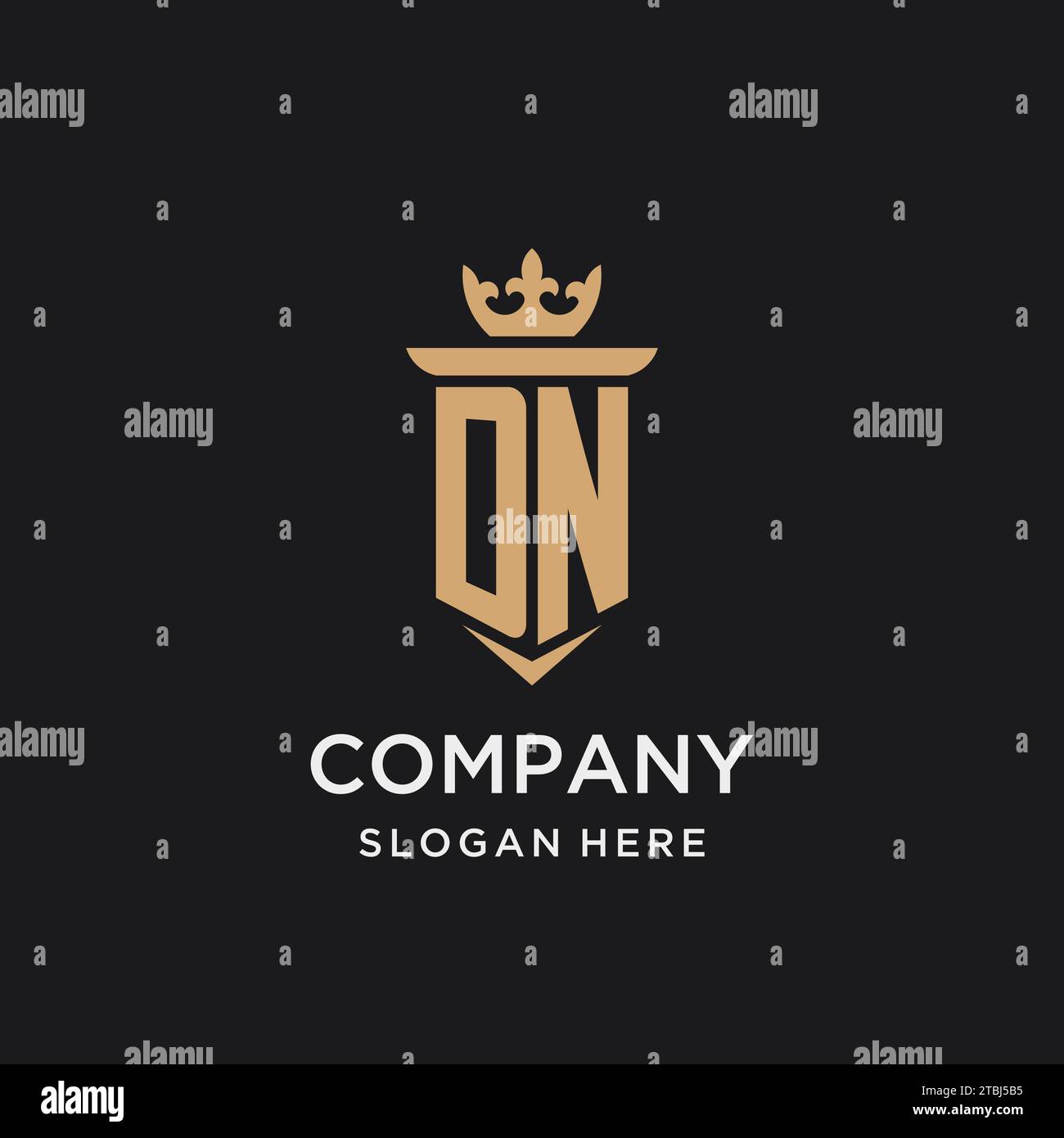 DN monogram with medieval style, luxury and elegant initial logo design ideas Stock Vector