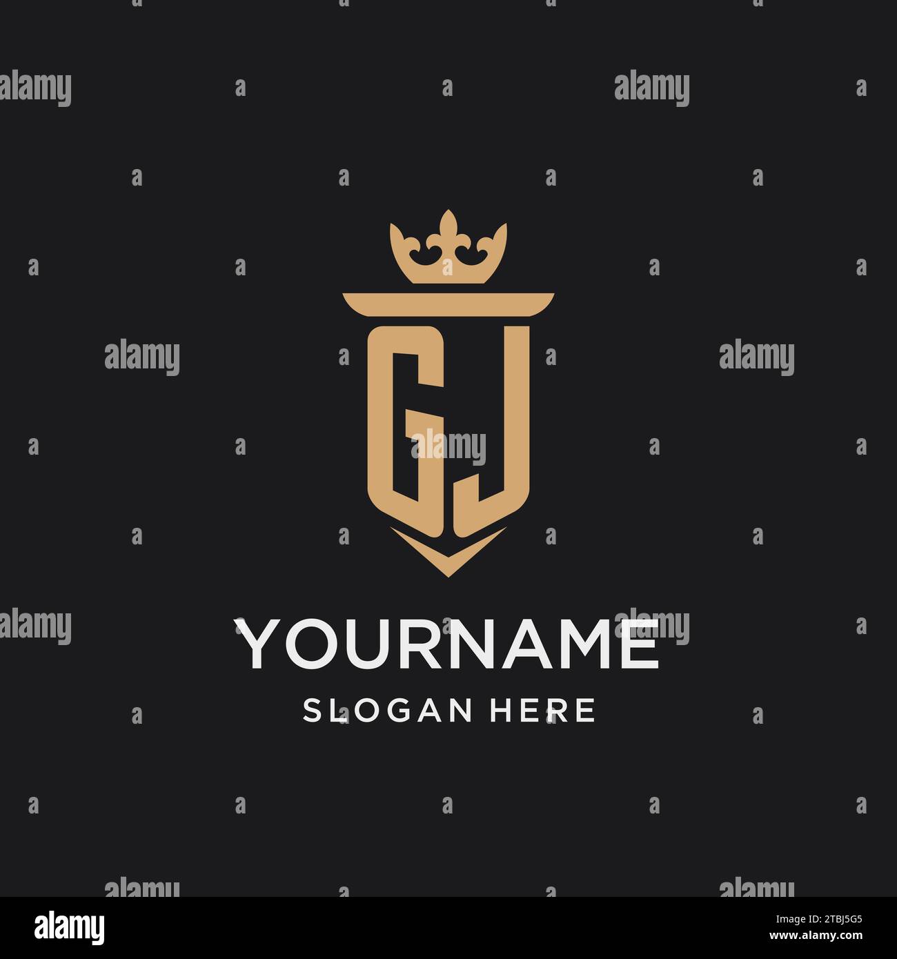 GJ monogram with medieval style, luxury and elegant initial logo design ...