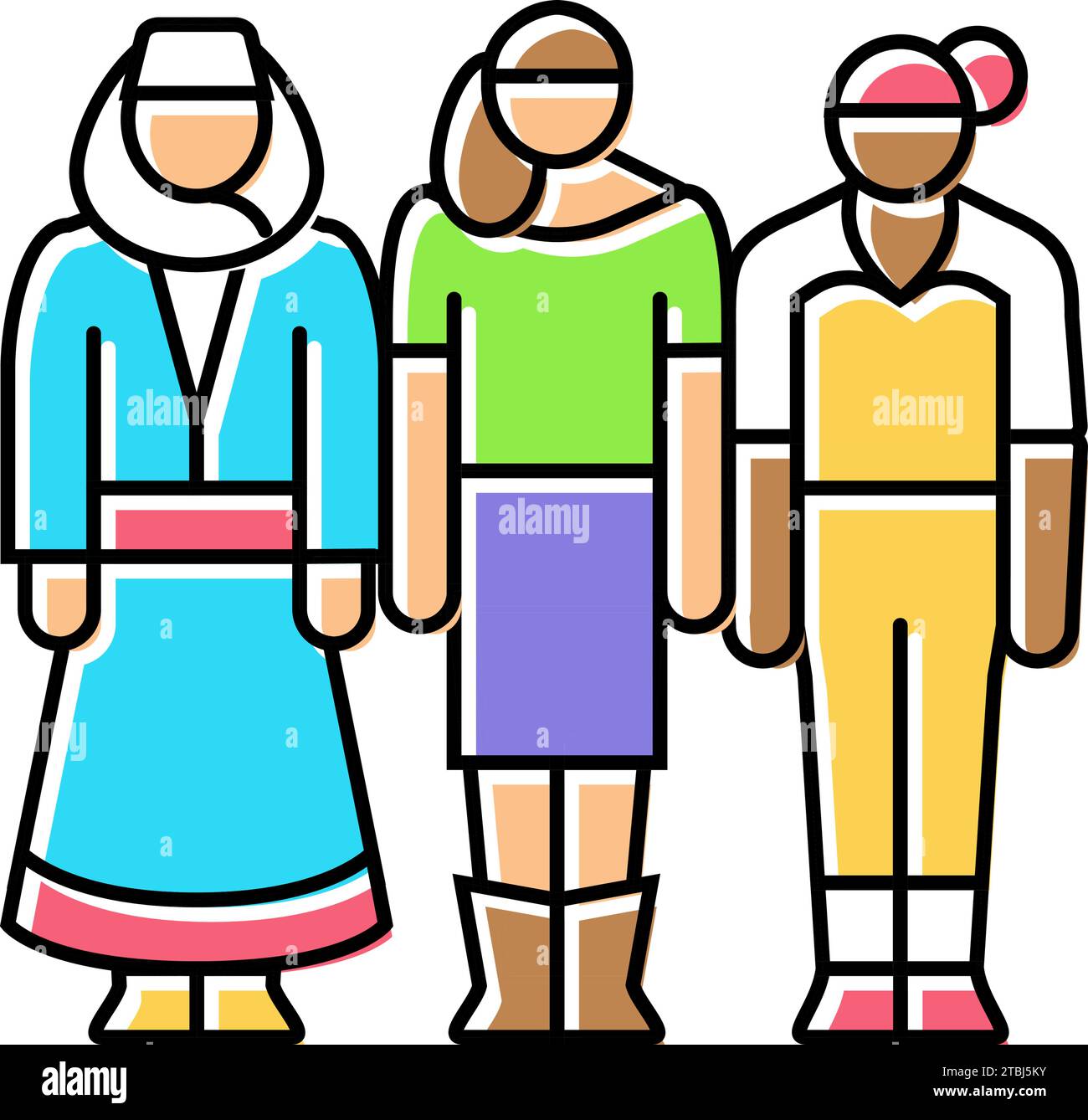 women diversity feminism color icon vector illustration Stock Vector ...