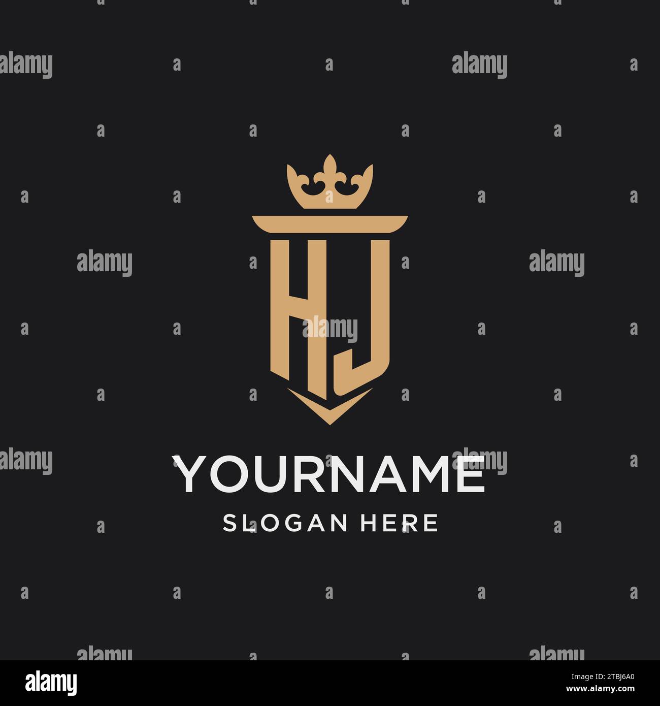 HJ monogram with medieval style, luxury and elegant initial logo design ...