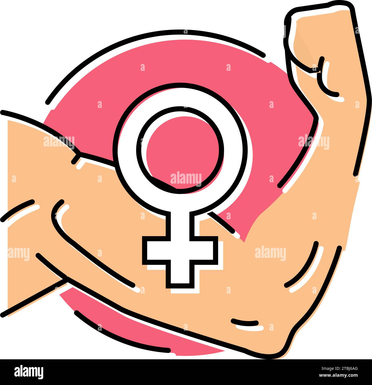 women courage feminism color icon vector illustration Stock Vector ...