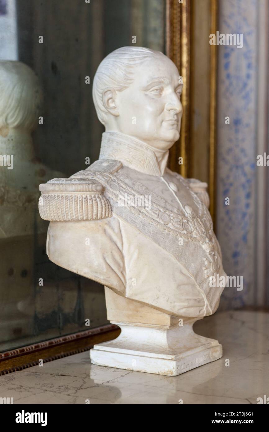 Portrait of elderly King Jérôme in uniform wearing the large necklace of the Legion of Honor by Barre Auguste (1818-1878) sculptor at the Musée Nation Stock Photo