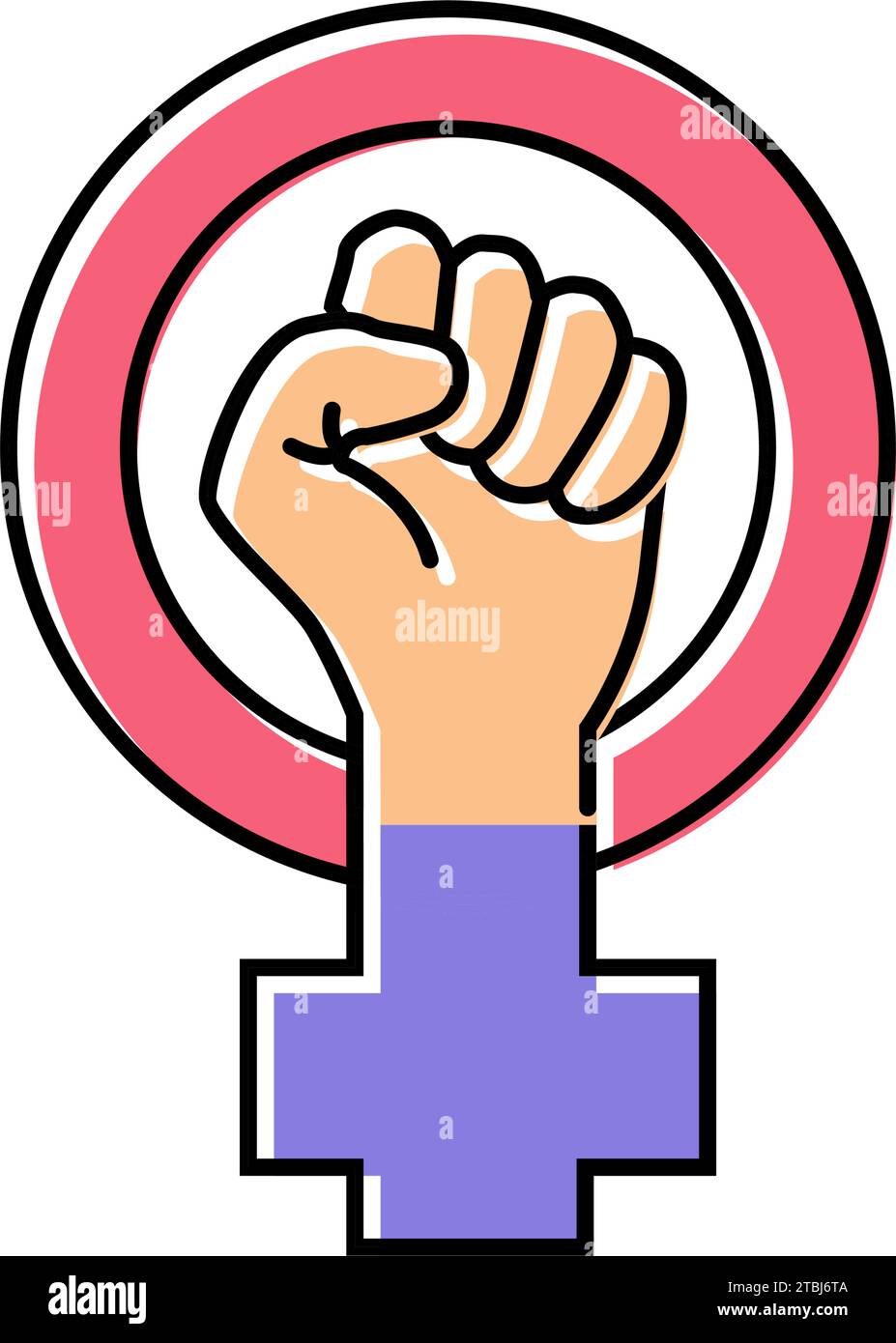 woman power fist feminism color icon vector illustration Stock Vector ...
